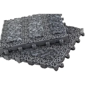 Pure PVC Washable Eco-Friendly Non-Slip Floor Entrance Door Mat with Nylon Carpet Insert for Outdoor Use