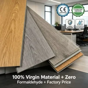 Quick Install Loose Lay SPC Flooring No Glue No Click Friction Backing Commercial Vinyl Plank for Temporary Office
