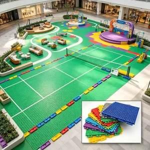 Quick Splice Interlock Modular Floor Custom Layout Outdoor Community Multi Sports Venue Flooring Tile