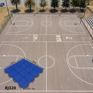 RJ320 Outdoor Interlock PP Plastic Waterproof Basketball Sports Floor Suspended Shock Absorbing