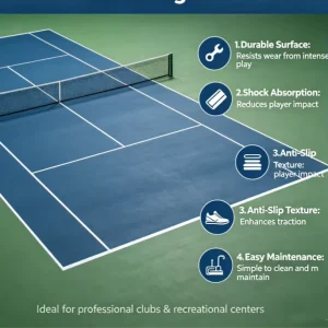 Ready Factory Direct Pickleball Court PVC Flooring 2.5mm Thickness Easy Install Low Maintenance Waterproof for School Gymnasium