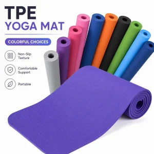 Rectangular Anti-Slip TPE Yoga Mat for Yoga and Home Fitness