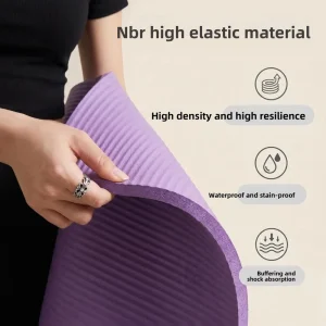 Rectangular NBR Yoga Mat with Strap Lengthened Widened Thickened Super Long Exercise/Sleeping Mat