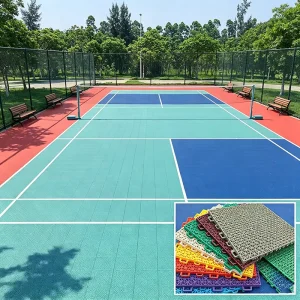 Recyclable Interlocking Plastic Playground Tiles Custom Size
