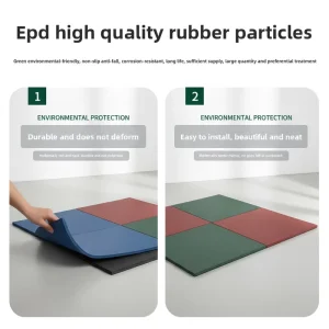 Recycled Rubber Outdoor Playground Safety Tiles Interlocking Impact-Absorbing Flooring Fall Protection Surface Kids Play Mat