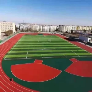Red Blue Green Synthetic Rubber Soccer and Running Track Flooring with Shock Absorption, Outdoor 400 Meters