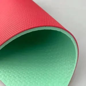 Red Elastic Anti-Slip 4.5mm Thick Table Tennis Floor Mat Indoor PVC Sports Court ITTF Certified