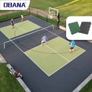 Removable 30×60 Feet High Strength Non slip PP Interlocking Outdoor Pickleball Court Floor Mat for Garden Use
