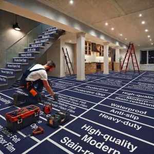 Removable Floor Protection Film No Glue Residue Transparent Plastic Cover for Hardwood Tile and Laminate Floors