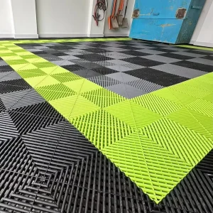 Removable Interlocking PP Plastic Garage Floor Tiles for Car Wash, Car Detailing, Workshop