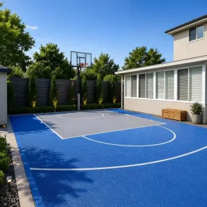 Removable Interlocking Sports Floor Tiles, Anti-Slip Modular Flooring for Outdoor Playgrounds and Sports Courts