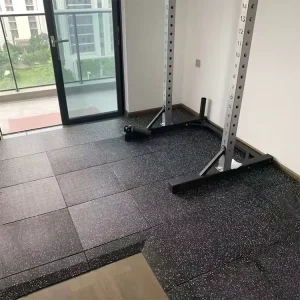 Removable Noise Reduction Shock Absorption Fitness Gym SBR+EPDM Rubber Floor Tile Mats Easy Install Interlocking Flooring