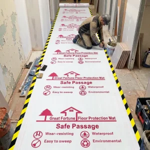 Reusable Floor Protection Roll Anti-Slip Waterproof Ground Cover Mat for Painting, Workshops, and Construction