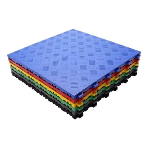 Rigid Modular Anti-Slip Garage Floor Tile with Car Wash Drainage, PVC Self-Adhesive Flooring