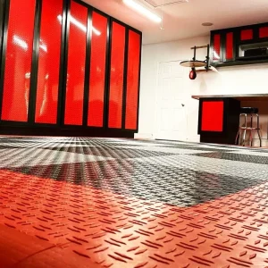 Rigid Modular Colorful Interlocking PVC Garage Workshop Floor Tiles Anti-Slip Waterproof Click Lock System Indoor