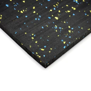 Roll Sheet Shape Gym Floor with Yellow Blue White Color Dots Granule