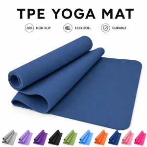 Rollable Exercise Mat with Traction Surface and Carry Bag