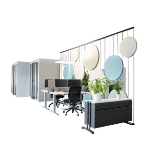 Round Acoustic Wall Panel Absorber Round Sound Damping Board for Office Wall Decor