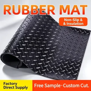 Round Dot Waterproof Floor Rubber Sheet Chevron Texture Heavy Duty Mat Chevron Pattern Livestock Rubber Floor Mat