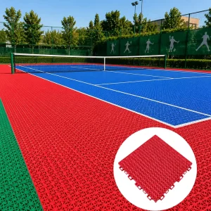 Round-Edge Interlocking Sports Floor Tiles for Badminton, Tennis, and Volleyball Courts