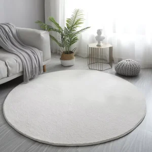 Round Home Decorative Velvet Mat Modern Thick Foam Filling Living Room Carpet Slip Resistant Washable Tatami Area Rug