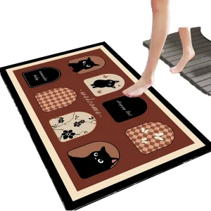Rubber Backing Diatomaceous Earth with Super Absorbency and Customizable Patterns for Anti-fouling and Quick-drying Bath Mats
