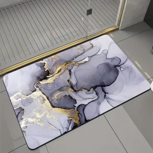 Rubber Bath Mat 0.1-Inch Thick Non-Slip Machine-Washable for Home Bathroom and Living Room