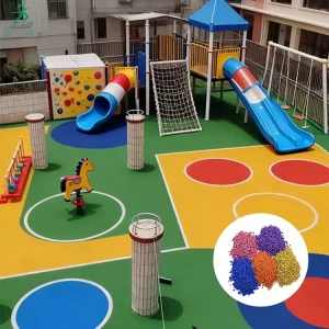 Rubber Colorful Granules Playground Paver Material EPDM Anti slip Wear Resistant Flooring Eco Friendly Shock Absorption