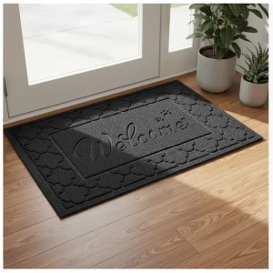 Rubber Door Mat Absorb Water Anti-Slip Custom Logo Printed Welcome Indoor Outdoor Commercial Home Entrance Durable Floor Mat