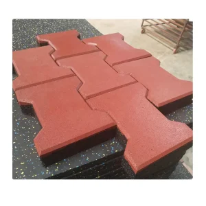 Rubber Floor Paver Tiles for Garden Walkway, Playground, Horse Racetrack and Dog Bone Mat