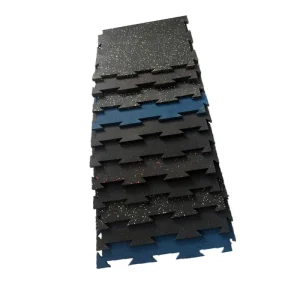 Rubber Flooring Anti Slip Interlocking Black Rubber Sport Floor Mat Recycled Indoor Puzzle Equipment Anti Vibration Flooring EPDM Gym Rubber Floor