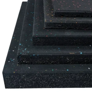 Rubber Flooring Heavy Duty Gym Flooring Mat Composite Rubber Tile Interlocking Design Anti-slip Shock Absorption Eco-Friendly