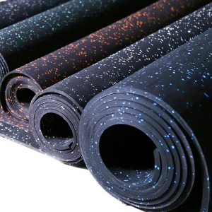 Rubber Flooring Rolls EPDM Speckled Gym Floor Contemporary Design Style Eco Friendly Shock Absorption Interlocking Waterproof