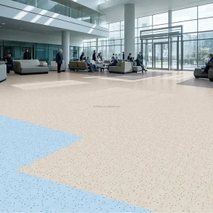 Rubber Flooring Wooden Pattern Anti-Slip 2mm-4mm Thick Durable Waterproof for Gym Hospital Airport Commercial Areas