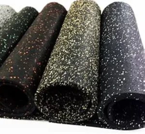 Rubber Flooring in Roll for Gym Floor Black SBR+ Colorful EPDM Flecks