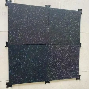Rubber Gym Floor Mat Interlocking Non-Slip Shock-Absorbing Waterproof Tiles for Home Gym Workout and Fitness Room