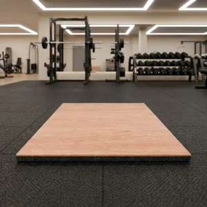 Rubber Gym Flooring Mat Wooden Pattern Indoor Rubber Tile