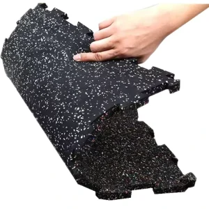 Rubber Interlocking Mats High Density Gym Flooring for Heavy Weight Area