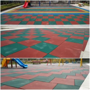Rubber Interlocking Playground Safety Flooring Tiles Shock Absorbing Fall Protection Outdoor Play Mat
