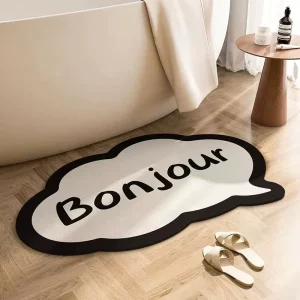 Rubber Non-Slip Bottom Easy-Clean Modern Floor Mat Super Absorbent Quick-Drying Bath Mat for Home Hotel Bathroom