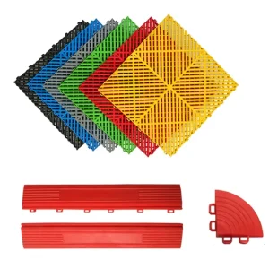 Rubber PVC Waterproof Commercial Outdoor Garage Floor Tiles 18mm Thick Modern Design Graphic 3D Model Solutions
