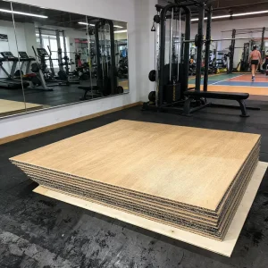 Rubber Playground Tiles Non slip Antibacterial Durable Sports Flooring Gym Wood Grain Rubber Floor Mat