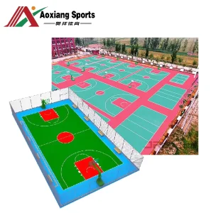Rubber Sport Flooring Excellent Elasticity Shock Absorption Anti Slip Eco Friendly for Tennis Courts Indoor Outdoor Use