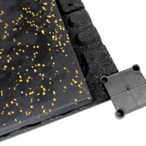 SBR Rubber 15mm Interlocking Exercise Tiles Shock-Absorbing Waterproof Anti-Slip Mat for Gym and Warehouse Use