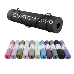 SHENGDE Advanced Eco Friendly Custom Logo Low Price Pilates Mat Anti Slip Eco Friendly Fitness Exercise TPE Yoga Mat