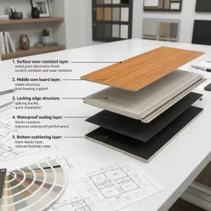 SPC Click-Lock Flooring 3mm Wear-Resistant Waterproof Self-Installable Indoor Office Use