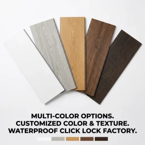 SPC Flooring Waterproof Wood Stone Rigid Core Floor Plank Supplier Wood Grain Stone Texture Marble Pattern in One Piece