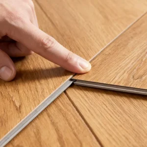 SPC Hybrid Vinyl Flooring 6.5mm Marble Finish Pet Friendly Formaldehyde Free Herringbone Wood Grain With Wear Layer
