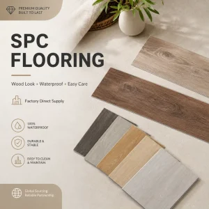 SPC Rigid Core Click Flooring Anti-Slip Waterproof Custom Colors OEM ODM Indoor Flooring