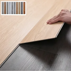 SPC Rigid Core Interlocking Vinyl Plank Flooring with Wood Pattern and Wear Layer for High-Traffic Areas